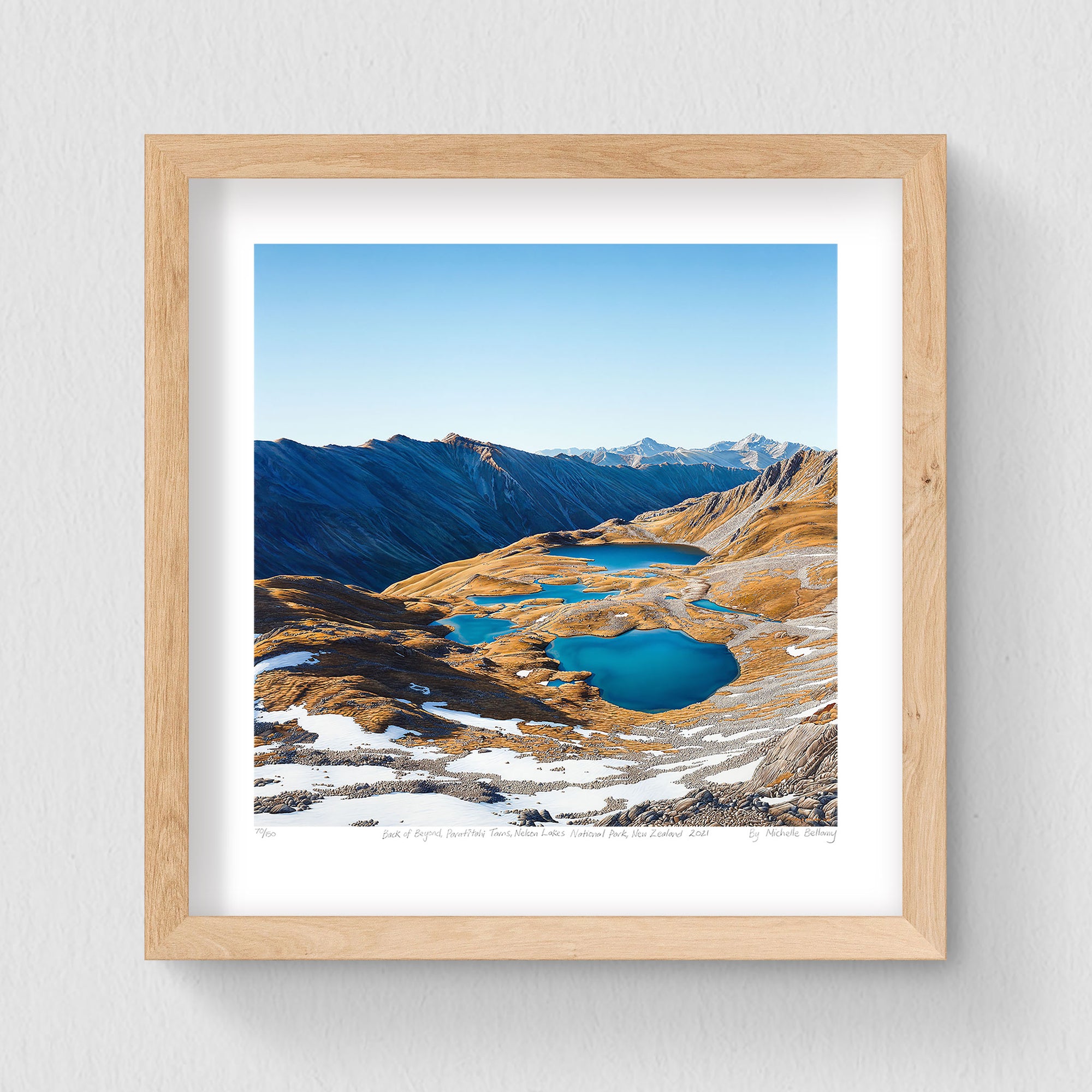 Set of 3 - Petite Prints - Nelson, NZ - Raw Oak Frame