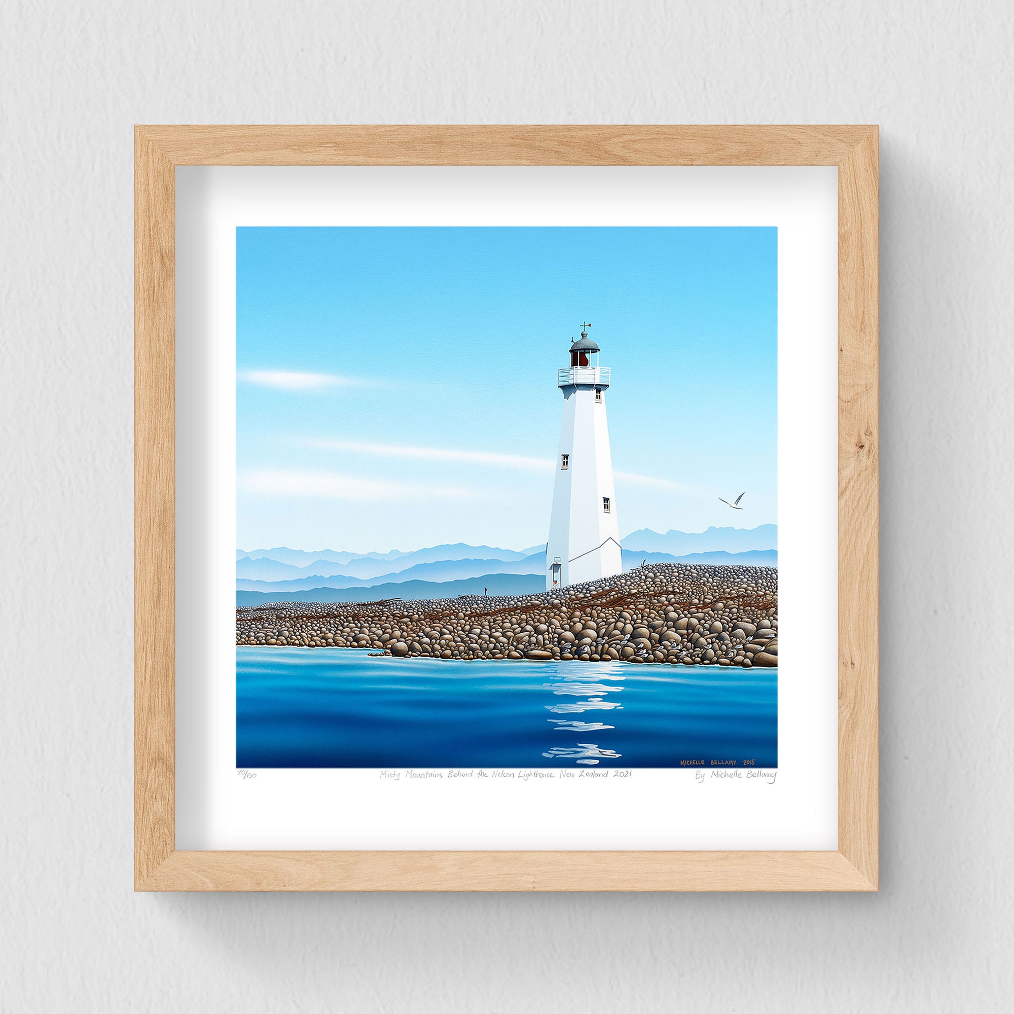 Set of 3 - Petite Prints - Nelson, NZ - Raw Oak Frame