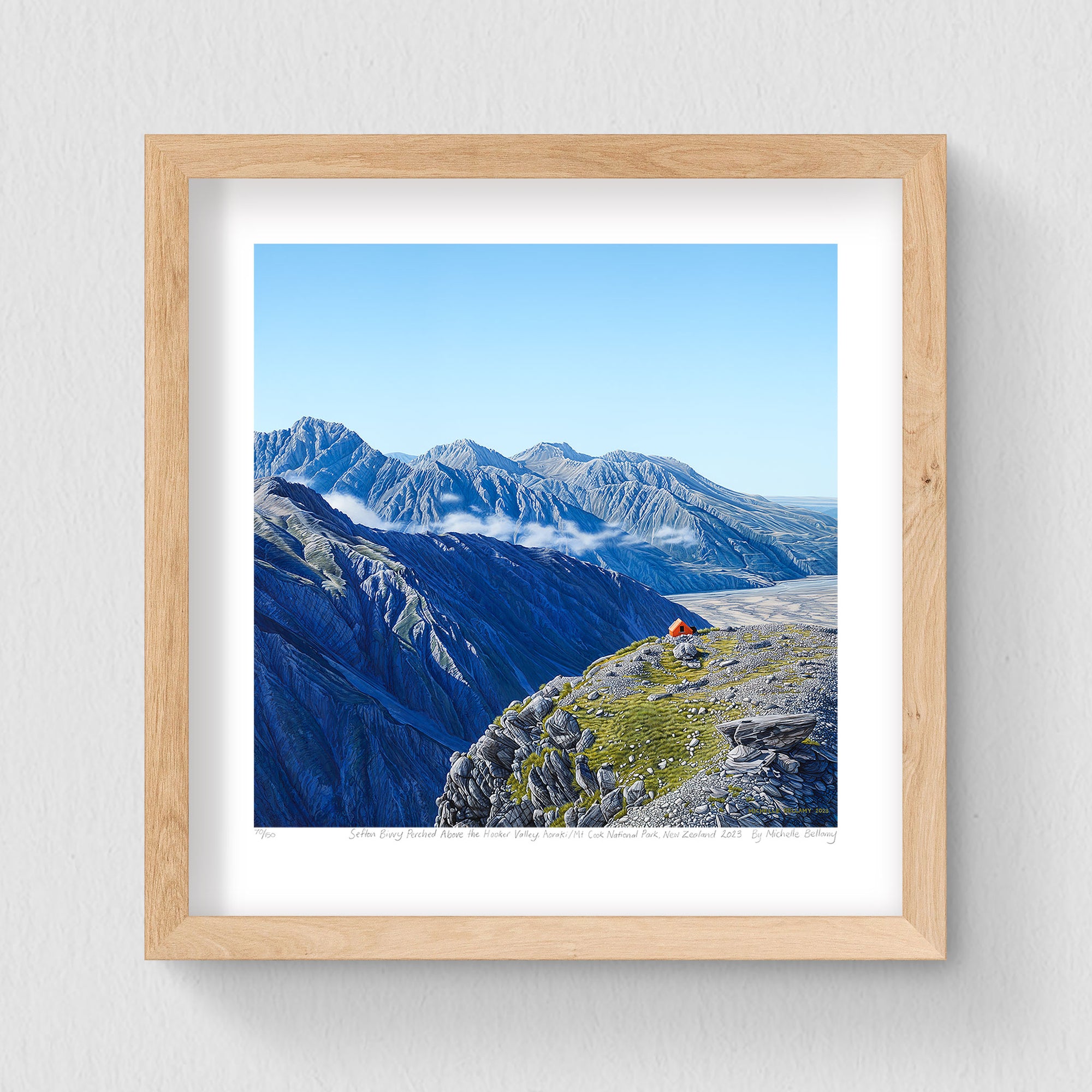 Set of 3 - Petite Prints - NZ - Raw Oak Frame