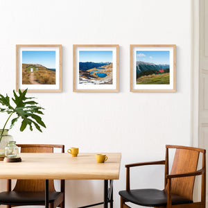 Set of 3 - Petite Prints - Nelson, NZ - Raw Oak Frame